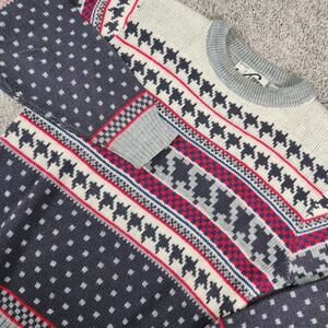 Vintage Steep Slopes Sweater Mens Medium Houndstooth Acrylic Knit‎ Grandpa Dad